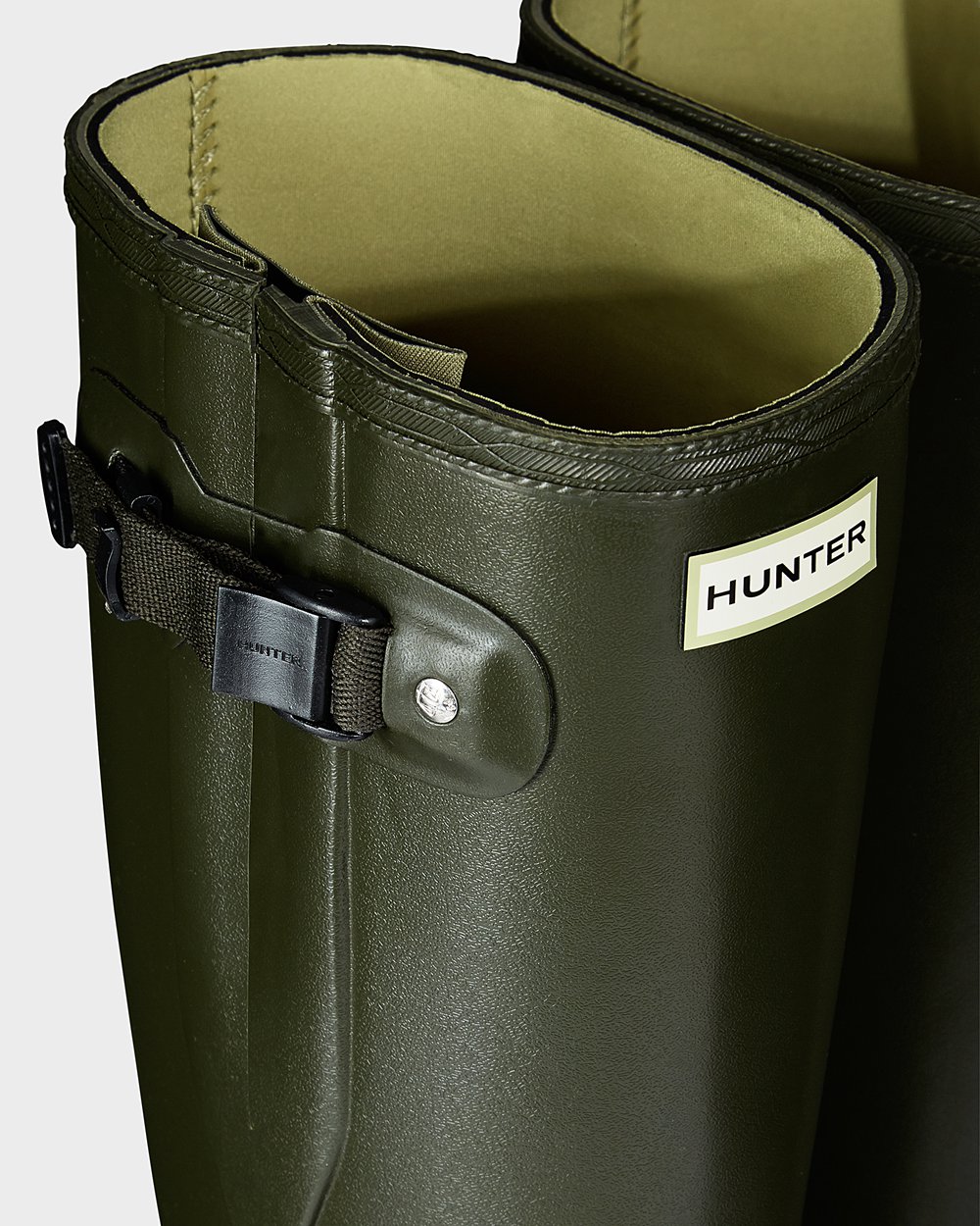 Hunter Muške Visoke Gumene Čizme Tamno Maslinasto Zelene Norris Field Side Adjustable Neoprene Lined